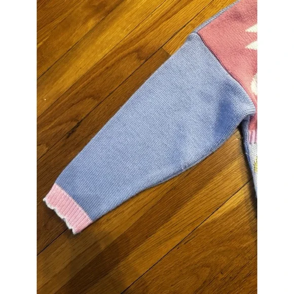 Vintage Girls Avon Style Patchwork Easter Cardigan Bunny Duck Eggs Sz 4/5 Pastel - Picture 9 of 13